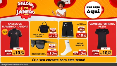 Modelo de TV para TV Horizontal com o tema Saldão de Janeiro para Roupas e acessórios