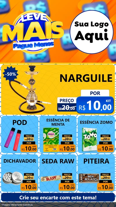 Modelo de Rede Social para Stories com o tema Leve Mais, Pague Menos para Tabacaria