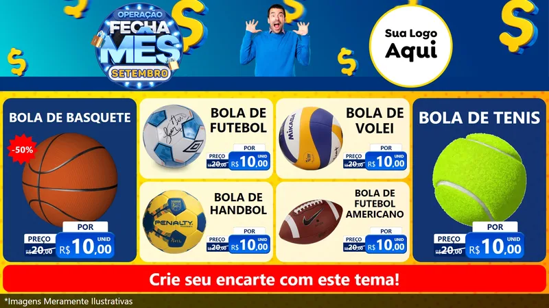Modelo de TV para TV Horizontal com o tema Operação Fecha Mês Setembro para Artigos Esportivos