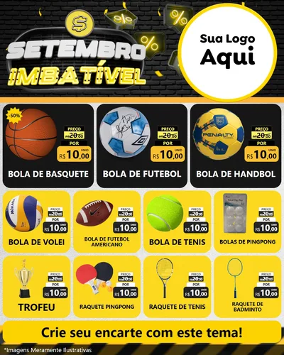 Modelo de Rede Social para Feed Instagram com o tema Setembro Imbatível para Artigos Esportivos