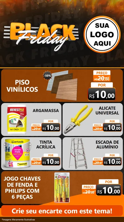 Modelo de TV para TV Vertical com o tema Black Friday para Material para Construção
