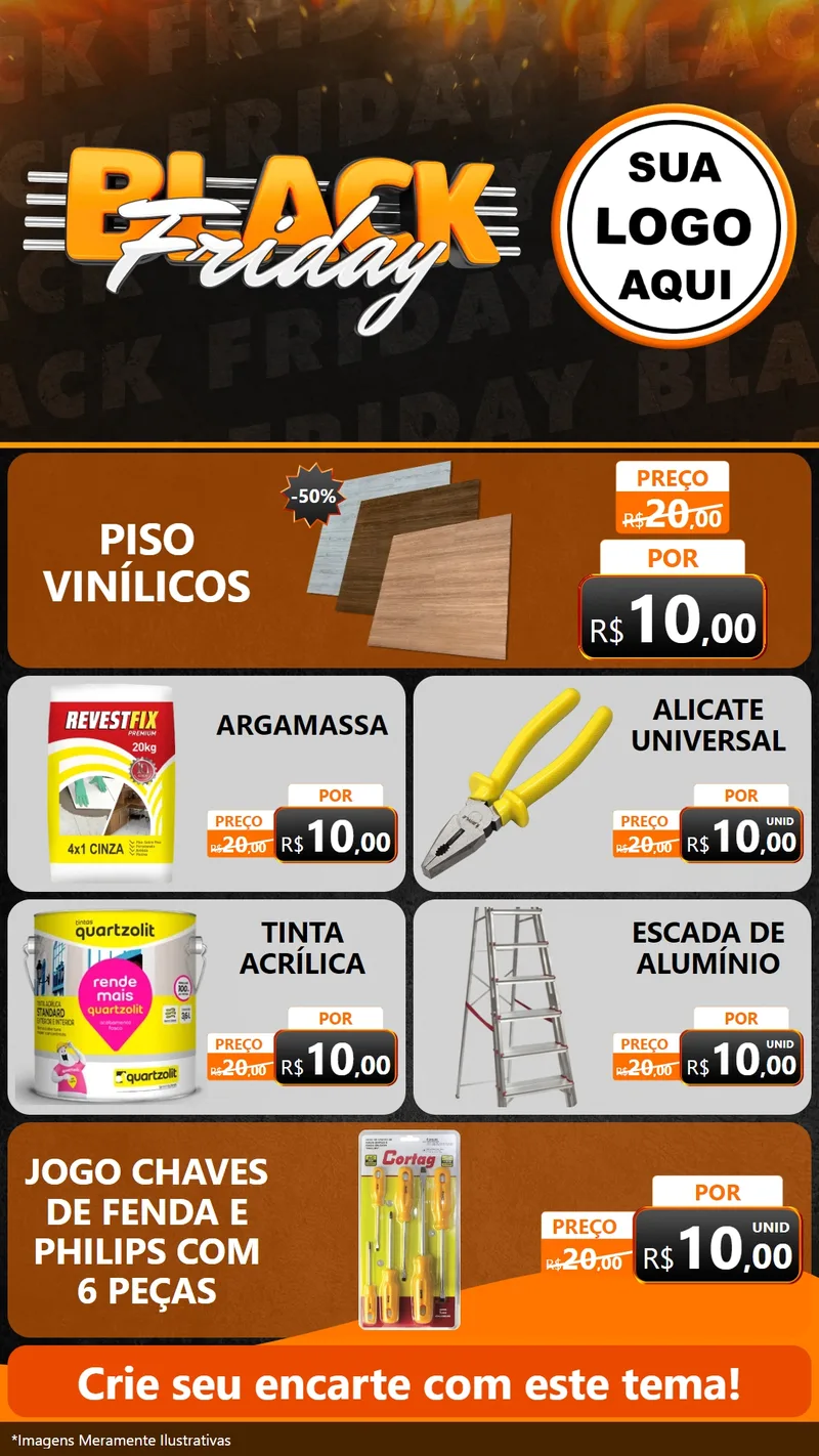 Modelo de TV para TV Vertical com o tema Black Friday para Material para Construção