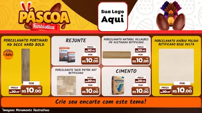 Modelo de TV para TV Horizontal com o tema Páscoa Fantástica para Pisos e revestimentos