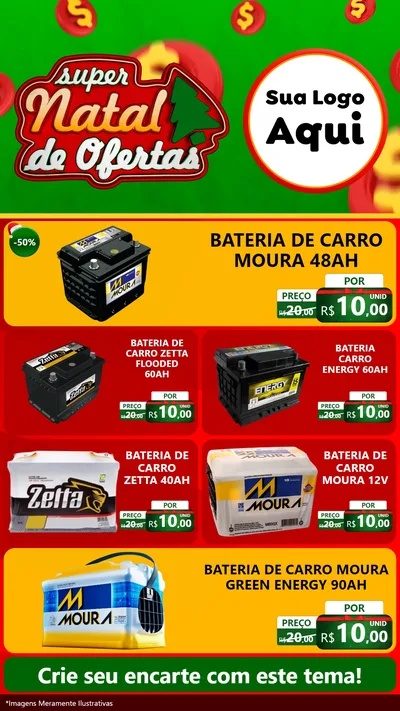 Modelo de TV para TV Vertical com o tema Super Natal de Ofertas para Baterias Elétricas