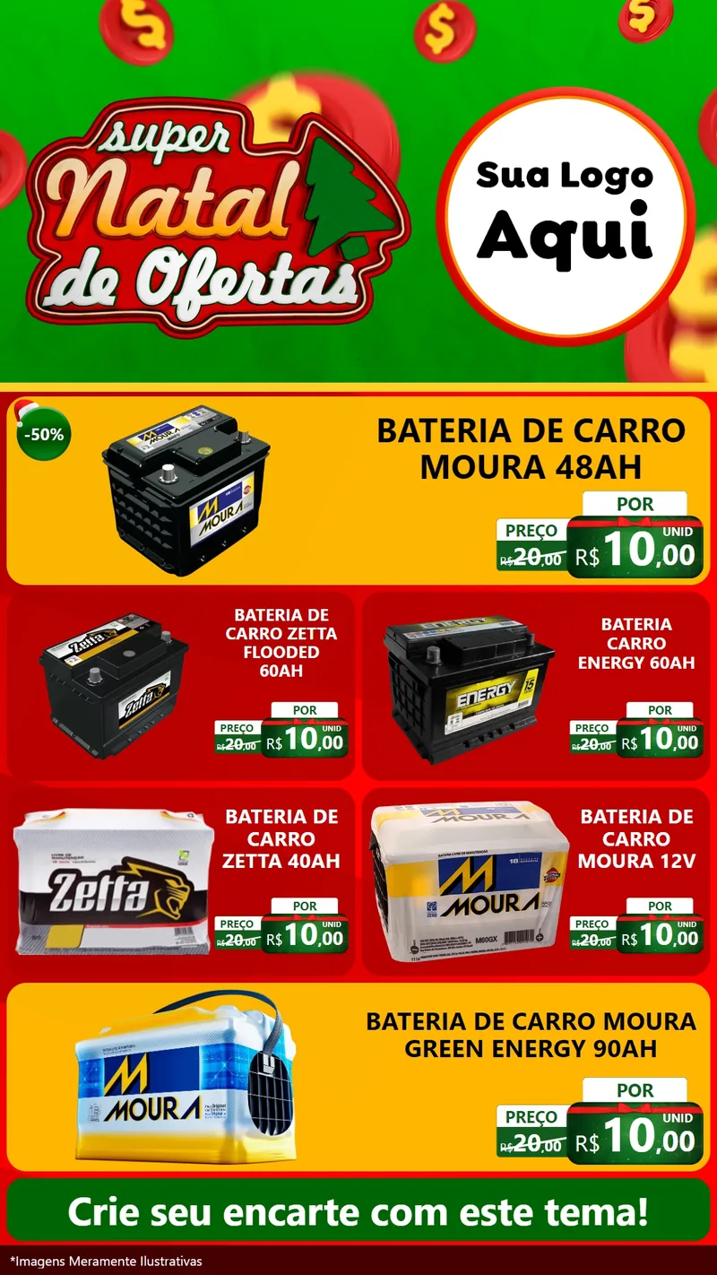Modelo de TV para TV Vertical com o tema Super Natal de Ofertas para Baterias Elétricas