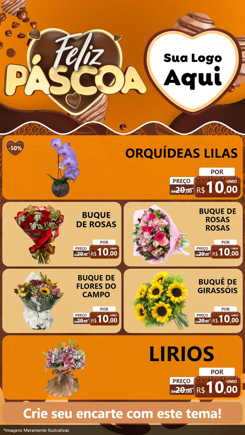 Modelo de TV para TV Vertical com o tema Feliz Páscoa para Floricultura e jardim
