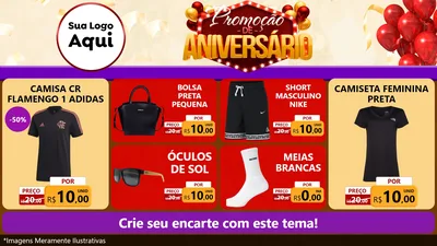 Modelo de TV para TV Horizontal com o tema Promoção de Aniversário para Roupas e acessórios