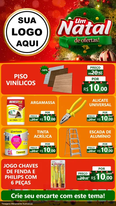 Modelo de TV para TV Vertical com o tema Um Natal de Ofertas para Material para Construção