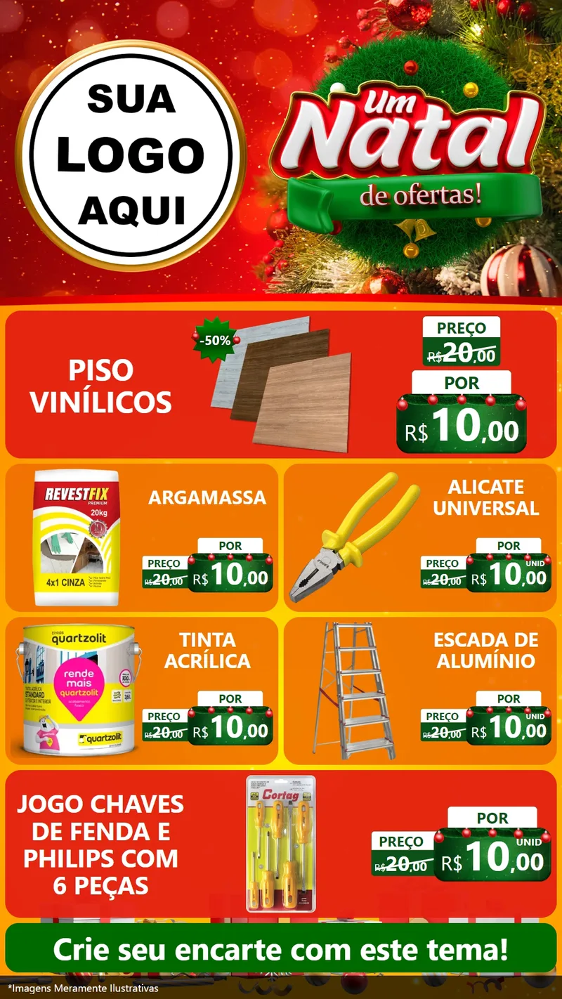 Modelo de TV para TV Vertical com o tema Um Natal de Ofertas para Material para Construção