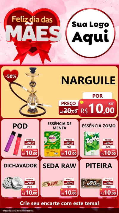 Modelo de Rede Social para Stories com o tema Feliz Dia Das Mães para Tabacaria