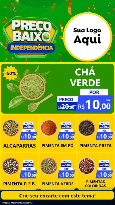 Modelo de Rede Social para Stories com o tema Preço Baixo de Independência para Produtos Naturais