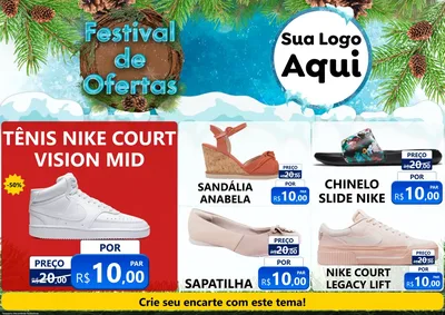 Modelo de Encarte para Encarte A4 Horizontal com o tema Festival de Ofertas - Inverno para Calçados