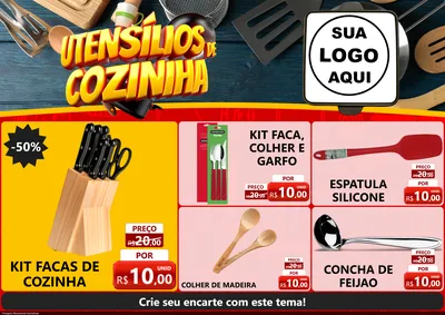 Modelo de Encarte para Encarte A4 Horizontal com o tema Utensílios de Cozinha para Utilidades Domésticas
