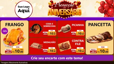 Modelo de TV para TV Horizontal com o tema Promoção de Aniversário para Assados