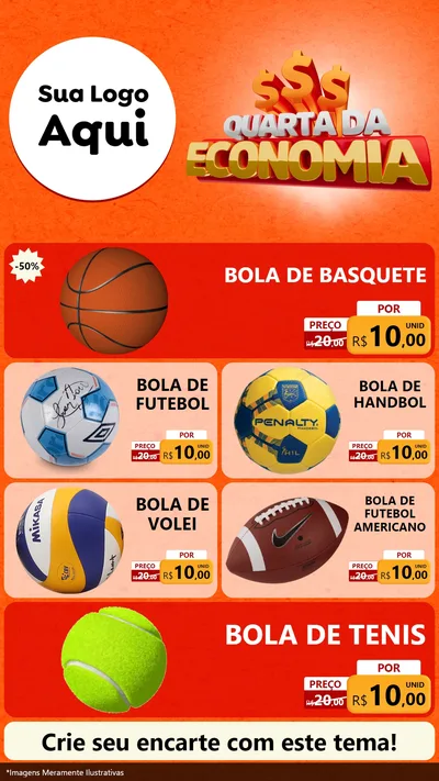 Modelo de TV para TV Vertical com o tema Quarta da Economia para Artigos Esportivos