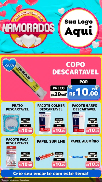 Modelo de Rede Social para Stories com o tema Promoção Dia dos Namorados para Embalagens