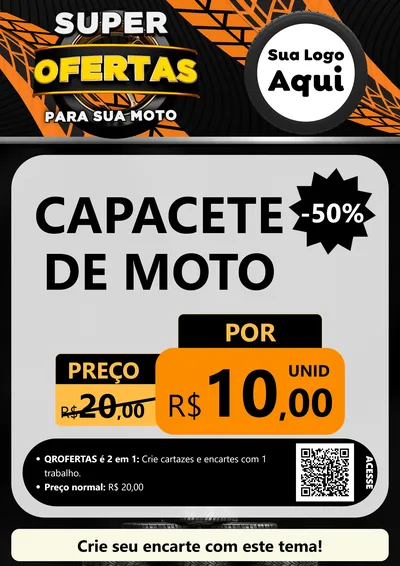 Modelo de Cartaz para Cartaz A4 Vertical com o tema Super Ofertas Para Sua Moto para Moto peças