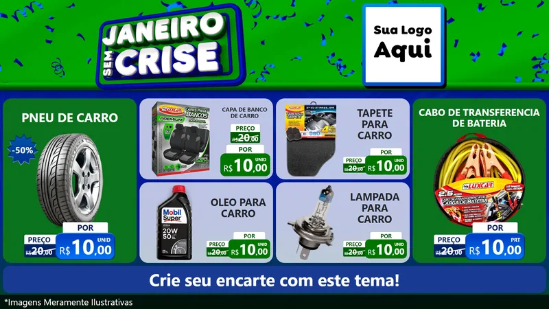 Modelo de TV para TV Horizontal com o tema Janeiro Sem Crise para Auto peças