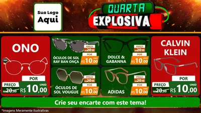Modelo de TV para TV Horizontal com o tema Quarta Explosiva para Óticas