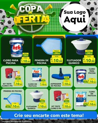 Modelo de Rede Social para Feed Instagram com o tema Copa De Ofertas para Produtos para Piscina