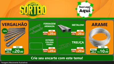 Modelo de TV para TV Horizontal com o tema Super Sorteio para Ferragens