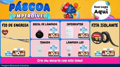 Modelo de TV para TV Horizontal com o tema Páscoa Imperdível para Materiais Elétricos