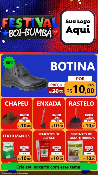 Modelo de Rede Social para Stories com o tema Festival Boi-Bumbá para Agropecuária