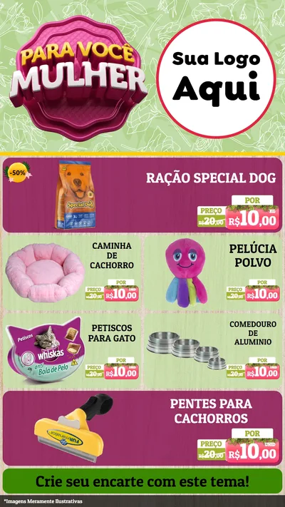 Modelo de TV para TV Vertical com o tema Para Você Mulher para Pet Shop