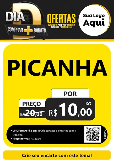 Modelo de Cartaz para Cartaz A4 Vertical com o tema Dia D Mais Economia para Açougue