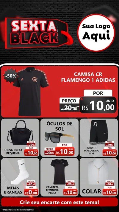 Modelo de Rede Social para Stories com o tema Sexta Black para Roupas e acessórios