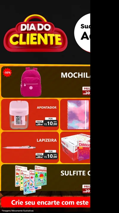 Modelo de TV para TV Vertical com o tema Dia do Cliente para Papelaria