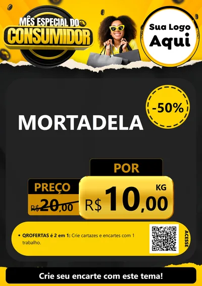 Modelo de Cartaz para Cartaz A4 Vertical com o tema Mês Especial do Consumidor para Frios e Laticínios
