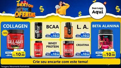 Modelo de TV para TV Horizontal com o tema Sextou de Ofertas para Suplementos alimentares