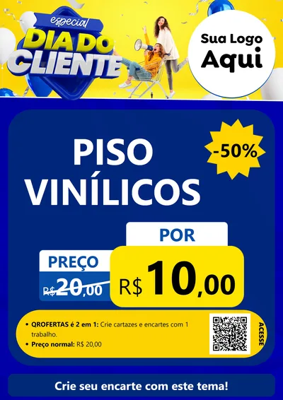 Modelo de Cartaz para Cartaz A4 Vertical com o tema Especial Dia do Cliente para Material para Construção