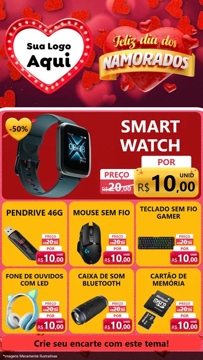 Modelo de Rede Social para Stories com o tema Feliz Dia Dos Namorados para Informática