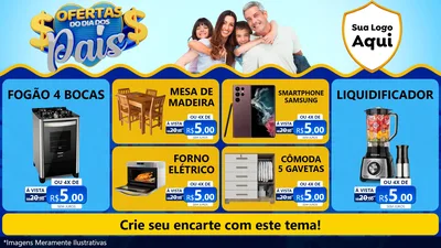Modelo de TV para TV Horizontal com o tema Ofertas do Dia dos Pais para Móveis e Eletro