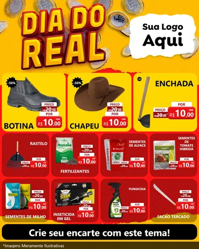 Modelo de Rede Social para Feed Instagram com o tema Dia Do Real para Agropecuária