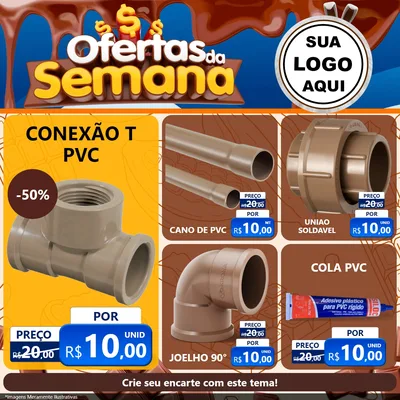 Modelo de Rede Social para Feed Facebook com o tema Ofertas da Semana - Páscoa para Tubos e conexões