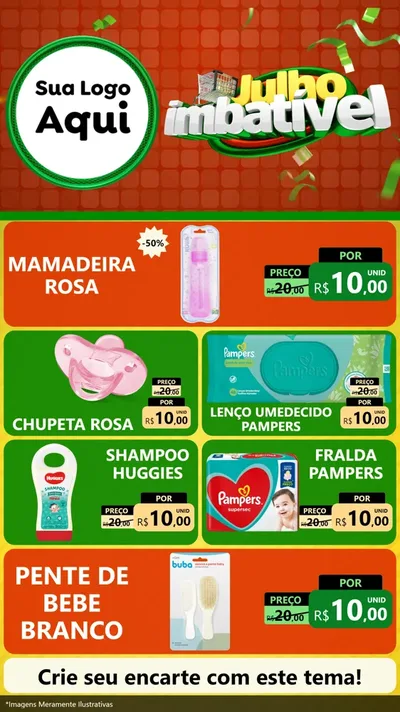 Modelo de TV para TV Vertical com o tema Julho Imbatível para Bebês