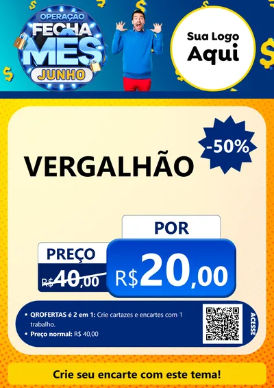 Modelo de Cartaz para Cartaz A4 Vertical com o tema Operação Fecha Mês, Junho para Ferragens