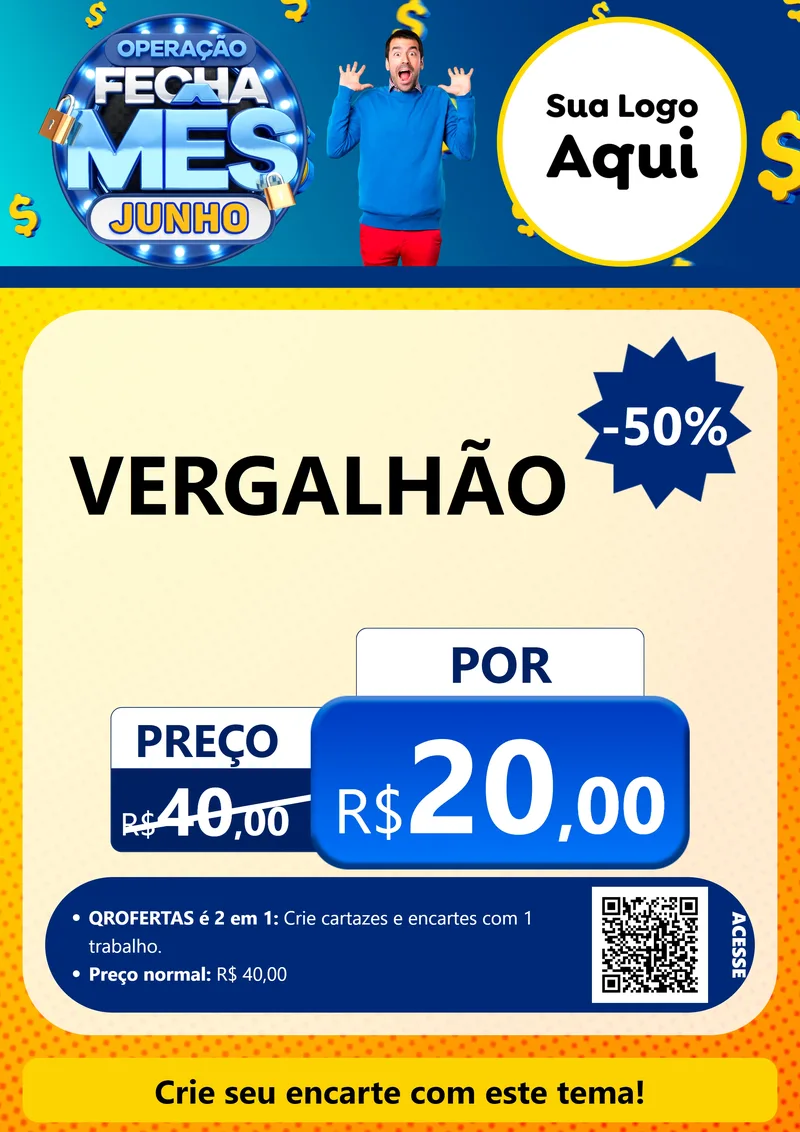 Modelo de Cartaz para Cartaz A4 Vertical com o tema Operação Fecha Mês, Junho para Ferragens