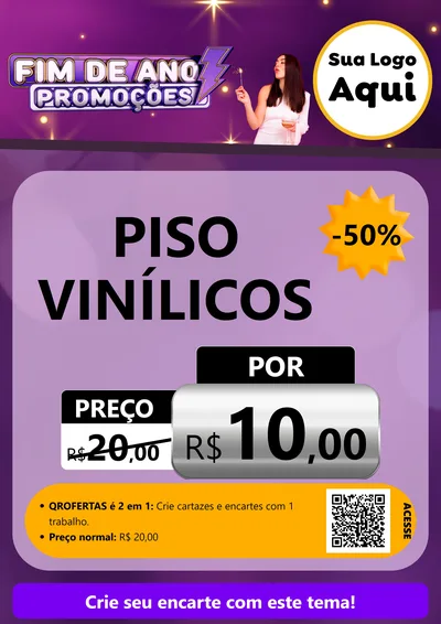 Modelo de Cartaz para Cartaz A4 Vertical com o tema Fim de Ano Promoções para Material para Construção
