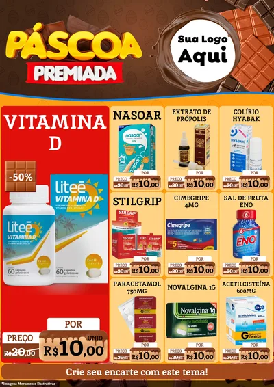 Modelo de Encarte para Encarte A4 Vertical com o tema Páscoa Premiada para Farmácia