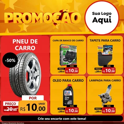 Modelo de Rede Social para Feed Facebook com o tema Promoção para Auto peças