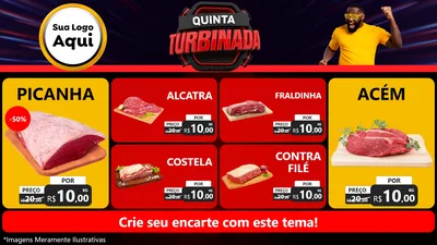 Modelo de TV para TV Horizontal com o tema Quinta Turbinada para Açougue