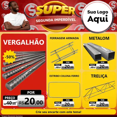 Modelo de Rede Social para Feed Facebook com o tema Super Segunda Imperdível para Ferragens