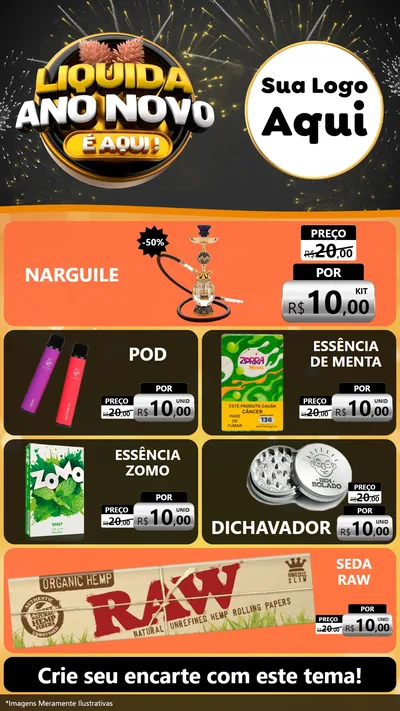 Modelo de TV para TV Vertical com o tema Liquida Ano Novo É Aqui! para Tabacaria