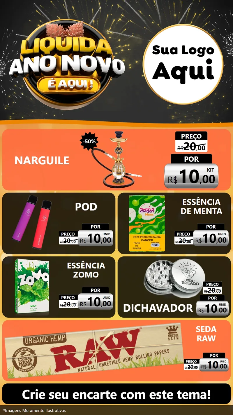 Modelo de TV para TV Vertical com o tema Liquida Ano Novo É Aqui! para Tabacaria