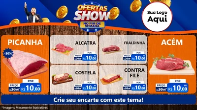 Modelo de TV para TV Horizontal com o tema Ofertas Show No Fim De Semana para Açougue