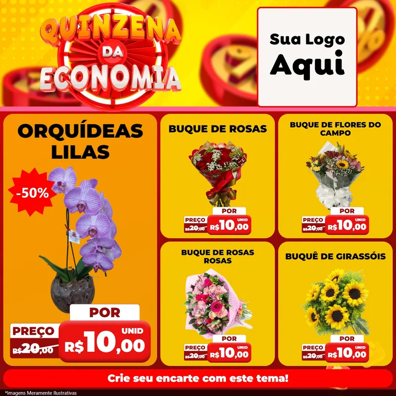 Modelo de Rede Social para Feed Facebook com o tema Quinzena Da Economia para Floricultura e jardim